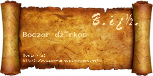 Boczor Árkos névjegykártya